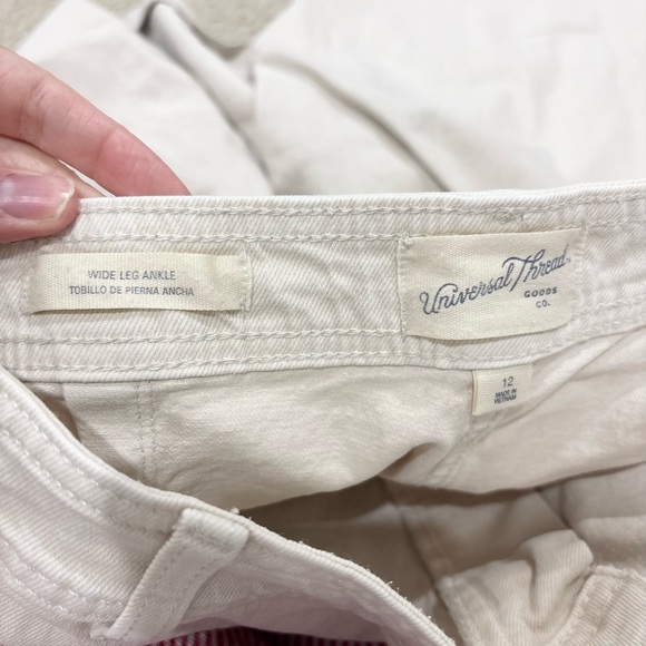 Universal Thread Wide Leg Jeans Ankle Length in Off-White/Cream Pants Size 12 - Picture 5 of 6